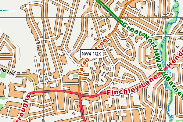 NW4 1QX map - OS VectorMap District (Ordnance Survey) NW4 1QX map - OS VectorMap District (Ordnance Survey)