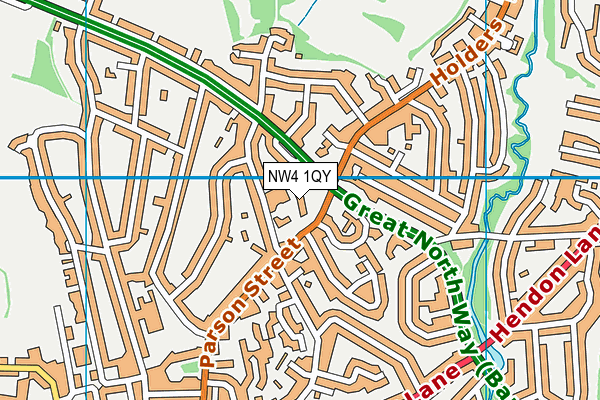 NW4 1QY map - OS VectorMap District (Ordnance Survey)