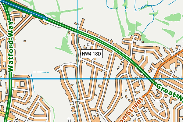 NW4 1SD map - OS VectorMap District (Ordnance Survey) NW4 1SD map - OS VectorMap District (Ordnance Survey)