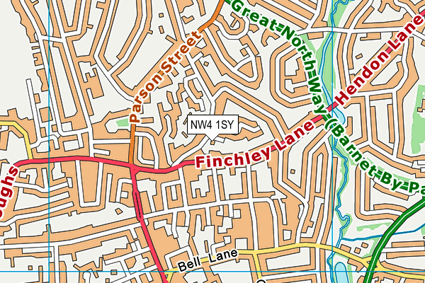 NW4 1SY map - OS VectorMap District (Ordnance Survey) NW4 1SY map - OS VectorMap District (Ordnance Survey)