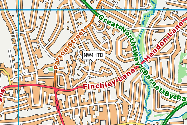 NW4 1TD map - OS VectorMap District (Ordnance Survey) NW4 1TD map - OS VectorMap District (Ordnance Survey)