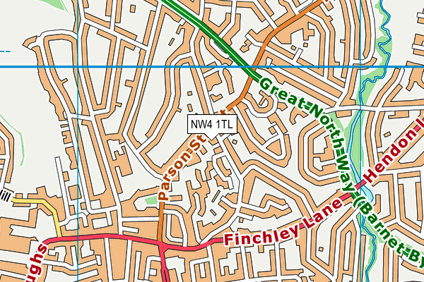 NW4 1TL map - OS VectorMap District (Ordnance Survey) NW4 1TL map - OS VectorMap District (Ordnance Survey)