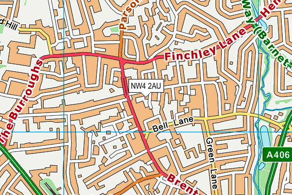 NW4 2AU map - OS VectorMap District (Ordnance Survey) NW4 2AU map - OS VectorMap District (Ordnance Survey)