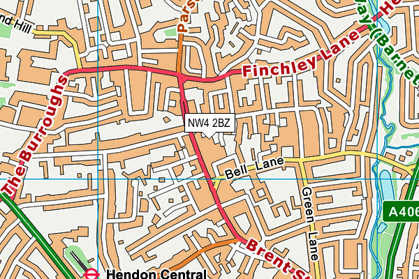 NW4 2BZ map - OS VectorMap District (Ordnance Survey) NW4 2BZ map - OS VectorMap District (Ordnance Survey)
