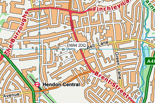 NW4 2DQ map - OS VectorMap District (Ordnance Survey) NW4 2DQ map - OS VectorMap District (Ordnance Survey)