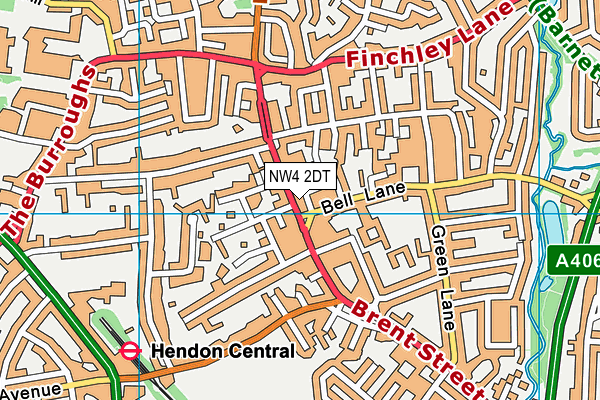NW4 2DT map - OS VectorMap District (Ordnance Survey) NW4 2DT map - OS VectorMap District (Ordnance Survey)
