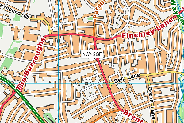 NW4 2GF map - OS VectorMap District (Ordnance Survey) NW4 2GF map - OS VectorMap District (Ordnance Survey)