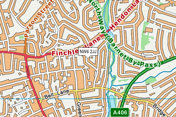 NW4 2JJ map - OS VectorMap District (Ordnance Survey)