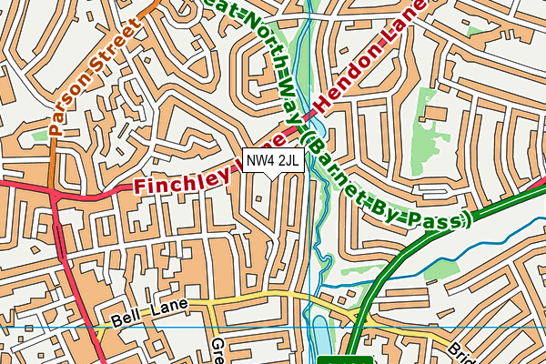 NW4 2JL map - OS VectorMap District (Ordnance Survey) NW4 2JL map - OS VectorMap District (Ordnance Survey)