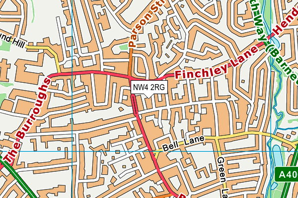 NW4 2RG map - OS VectorMap District (Ordnance Survey)