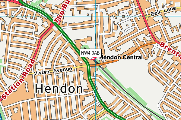 NW4 3AB map - OS VectorMap District (Ordnance Survey) NW4 3AB map - OS VectorMap District (Ordnance Survey)
