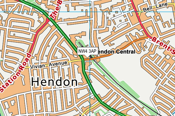 NW4 3AP map - OS VectorMap District (Ordnance Survey) NW4 3AP map - OS VectorMap District (Ordnance Survey)
