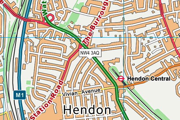 NW4 3AQ map - OS VectorMap District (Ordnance Survey) NW4 3AQ map - OS VectorMap District (Ordnance Survey)