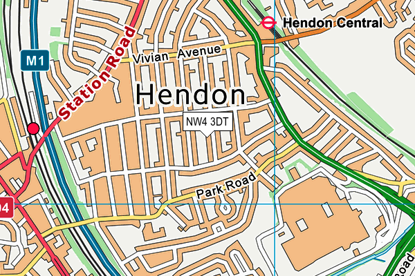 NW4 3DT map - OS VectorMap District (Ordnance Survey) NW4 3DT map - OS VectorMap District (Ordnance Survey)