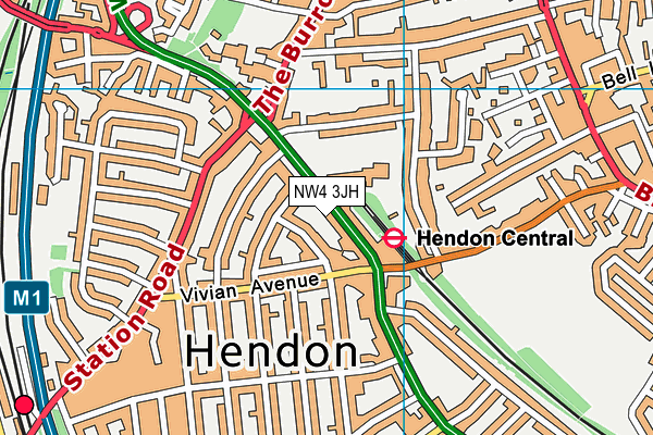 NW4 3JH map - OS VectorMap District (Ordnance Survey) NW4 3JH map - OS VectorMap District (Ordnance Survey)