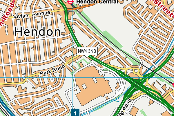 NW4 3NB map - OS VectorMap District (Ordnance Survey) NW4 3NB map - OS VectorMap District (Ordnance Survey)
