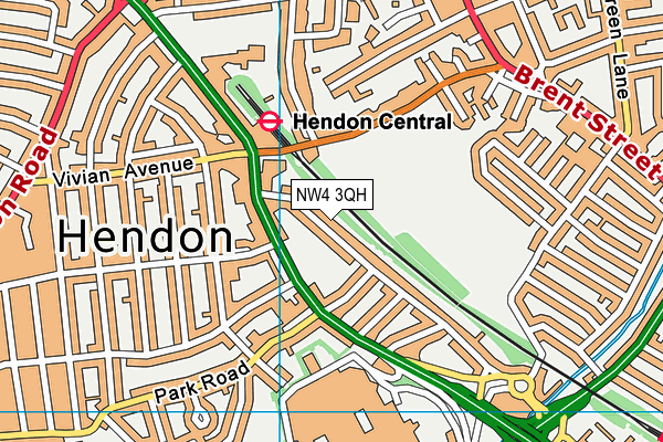 NW4 3QH map - OS VectorMap District (Ordnance Survey) NW4 3QH map - OS VectorMap District (Ordnance Survey)