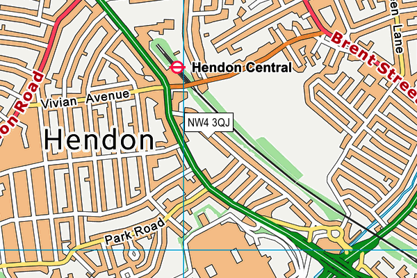 NW4 3QJ map - OS VectorMap District (Ordnance Survey) NW4 3QJ map - OS VectorMap District (Ordnance Survey)