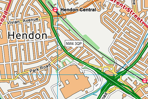 NW4 3QP map - OS VectorMap District (Ordnance Survey) NW4 3QP map - OS VectorMap District (Ordnance Survey)
