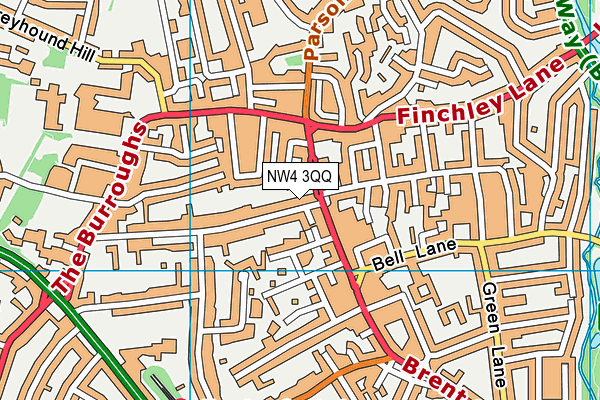 NW4 3QQ map - OS VectorMap District (Ordnance Survey) NW4 3QQ map - OS VectorMap District (Ordnance Survey)
