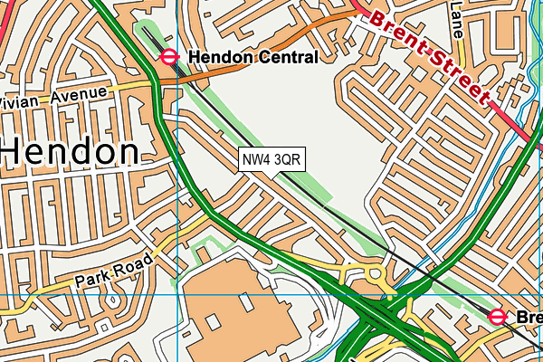 NW4 3QR map - OS VectorMap District (Ordnance Survey)