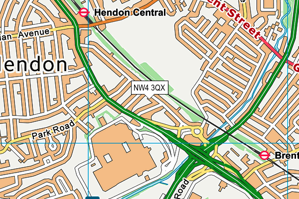 NW4 3QX map - OS VectorMap District (Ordnance Survey) NW4 3QX map - OS VectorMap District (Ordnance Survey)