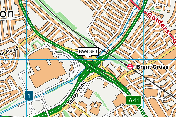 NW4 3RJ map - OS VectorMap District (Ordnance Survey) NW4 3RJ map - OS VectorMap District (Ordnance Survey)