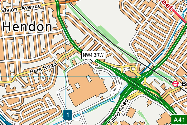 NW4 3RW map - OS VectorMap District (Ordnance Survey) NW4 3RW map - OS VectorMap District (Ordnance Survey)