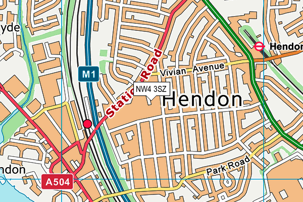 NW4 3SZ map - OS VectorMap District (Ordnance Survey)
