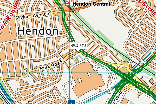 NW4 3TJ map - OS VectorMap District (Ordnance Survey) NW4 3TJ map - OS VectorMap District (Ordnance Survey)