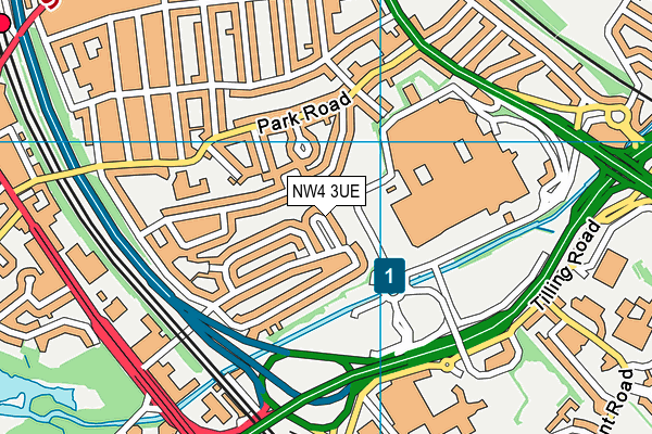 NW4 3UE map - OS VectorMap District (Ordnance Survey) NW4 3UE map - OS VectorMap District (Ordnance Survey)