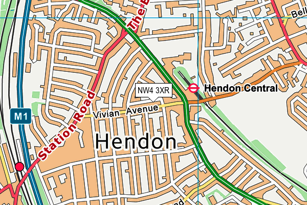 NW4 3XR map - OS VectorMap District (Ordnance Survey) NW4 3XR map - OS VectorMap District (Ordnance Survey)