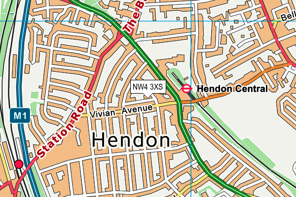 NW4 3XS map - OS VectorMap District (Ordnance Survey) NW4 3XS map - OS VectorMap District (Ordnance Survey)
