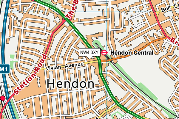 NW4 3XY map - OS VectorMap District (Ordnance Survey) NW4 3XY map - OS VectorMap District (Ordnance Survey)