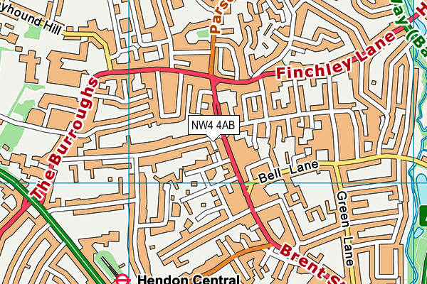 NW4 4AB map - OS VectorMap District (Ordnance Survey) NW4 4AB map - OS VectorMap District (Ordnance Survey)