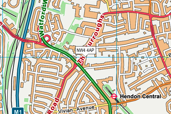 NW4 4AP map - OS VectorMap District (Ordnance Survey) NW4 4AP map - OS VectorMap District (Ordnance Survey)