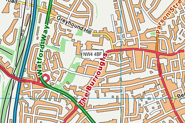 NW4 4BF map - OS VectorMap District (Ordnance Survey) NW4 4BF map - OS VectorMap District (Ordnance Survey)