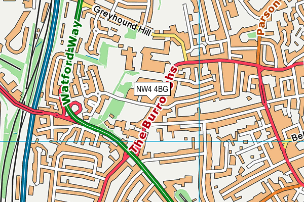 NW4 4BG map - OS VectorMap District (Ordnance Survey) NW4 4BG map - OS VectorMap District (Ordnance Survey)