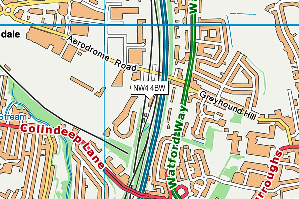 NW4 4BW map - OS VectorMap District (Ordnance Survey) NW4 4BW map - OS VectorMap District (Ordnance Survey)