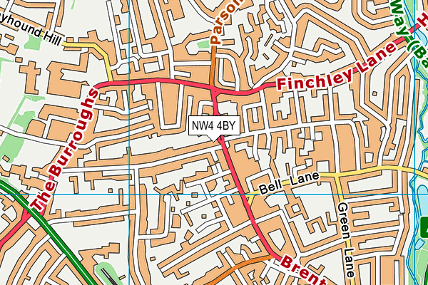 NW4 4BY map - OS VectorMap District (Ordnance Survey) NW4 4BY map - OS VectorMap District (Ordnance Survey)