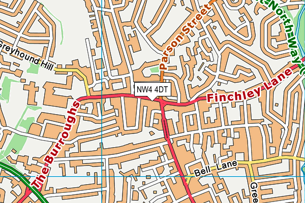 NW4 4DT map - OS VectorMap District (Ordnance Survey) NW4 4DT map - OS VectorMap District (Ordnance Survey)