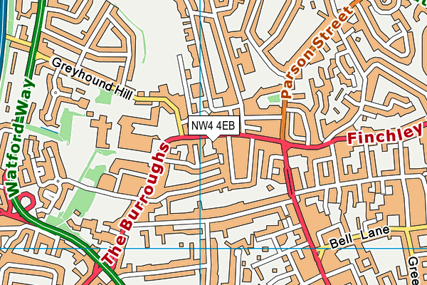 NW4 4EB map - OS VectorMap District (Ordnance Survey) NW4 4EB map - OS VectorMap District (Ordnance Survey)