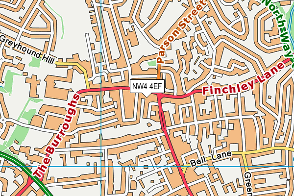 NW4 4EF map - OS VectorMap District (Ordnance Survey) NW4 4EF map - OS VectorMap District (Ordnance Survey)