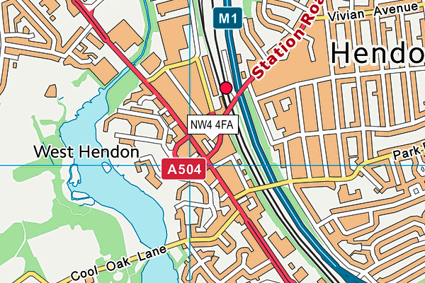 NW4 4FA map - OS VectorMap District (Ordnance Survey)
