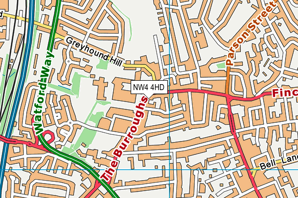 NW4 4HD map - OS VectorMap District (Ordnance Survey) NW4 4HD map - OS VectorMap District (Ordnance Survey)