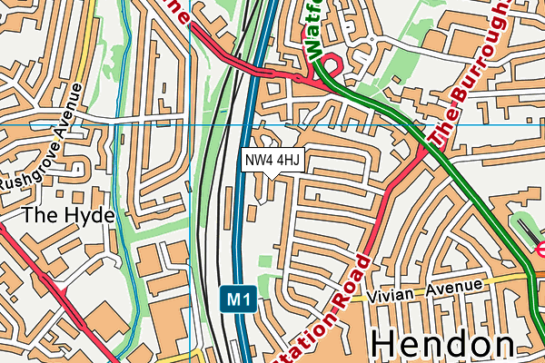 NW4 4HJ map - OS VectorMap District (Ordnance Survey)