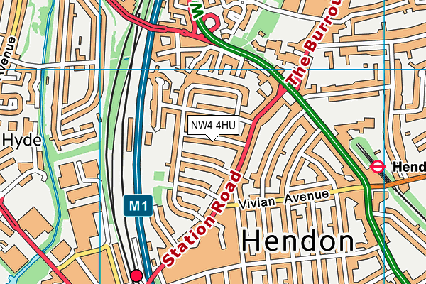 NW4 4HU map - OS VectorMap District (Ordnance Survey) NW4 4HU map - OS VectorMap District (Ordnance Survey)