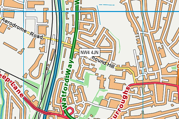 NW4 4JN map - OS VectorMap District (Ordnance Survey) NW4 4JN map - OS VectorMap District (Ordnance Survey)