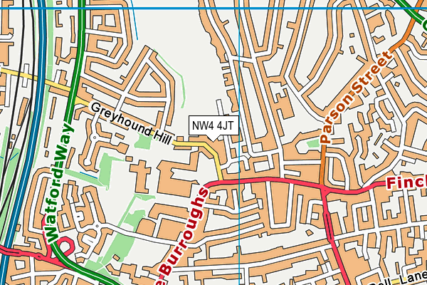 NW4 4JT map - OS VectorMap District (Ordnance Survey) NW4 4JT map - OS VectorMap District (Ordnance Survey)