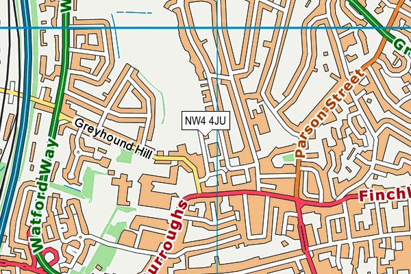 NW4 4JU map - OS VectorMap District (Ordnance Survey) NW4 4JU map - OS VectorMap District (Ordnance Survey)